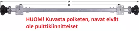 Respo peräkärryn akseli 150cm leveään kärryyn - Akselit, navat ja iskarit - 0014952 - 1