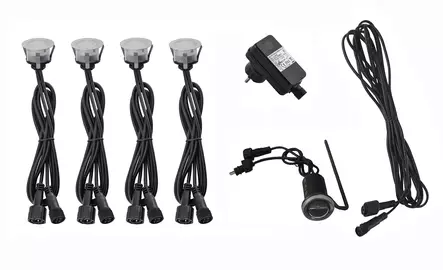 Led Energie Terassi- ja porrasvalosarja hämäräkytkimellä IP44/IP65 4x0,4W 3000K RST - Ulkovalaisimet - 0004234 - 1