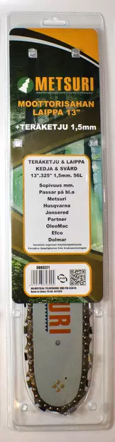 Metsuri Moottorisahan laippa 13"+ teräketju 1,5mm - Teräketjut ja laipat - 0010504 - 1