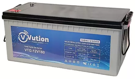 Vapaa-ajan akku VRLA-GEL, 220Ah, C100, 522x240x219mm - Vene- caravan- ja vapaa-ajan akut - 0020235 - 1