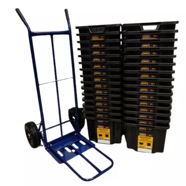 Nokkakärry jatkonokalla ja varastolaatikot 30kpl - Nokkakärryt - 0015247 - 1