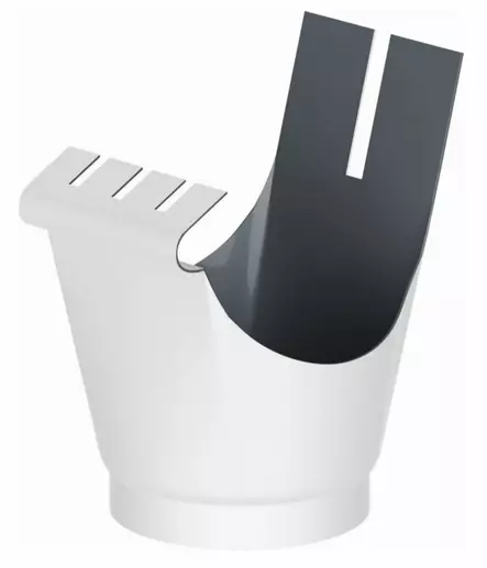 Syöksyputken liukulähtö 125/100mm pyöreä RR20 valkoinen - Rännit, räystäskourut - 0017038 - 1